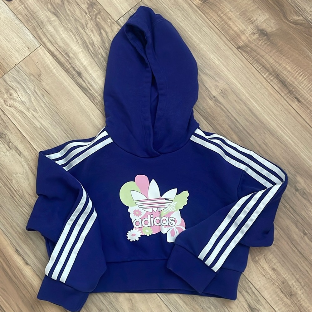 Girls Adidas cropped hoodie